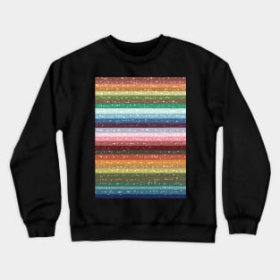 Rainbow Glitter Stripes Crewneck Sweatshirt